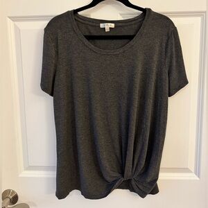 Nine Britton Charcoal Knot Front Tee